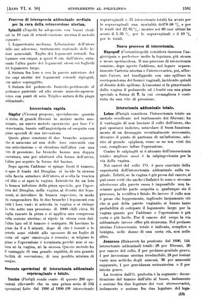 Supplemento al policlinico periodico di medicina, chirurgia ed igiene