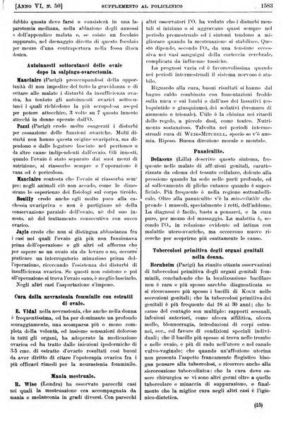 Supplemento al policlinico periodico di medicina, chirurgia ed igiene