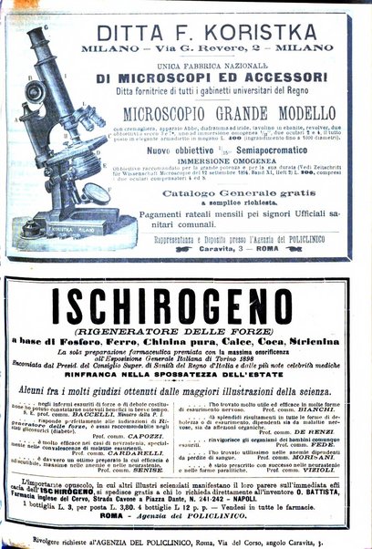 Supplemento al policlinico periodico di medicina, chirurgia ed igiene