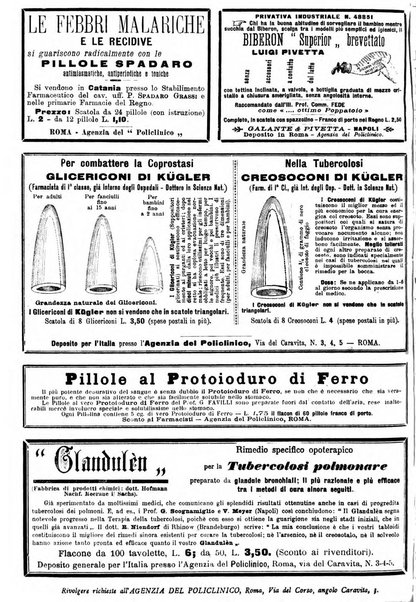 Supplemento al policlinico periodico di medicina, chirurgia ed igiene