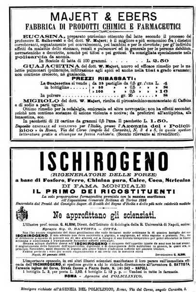 Supplemento al policlinico periodico di medicina, chirurgia ed igiene