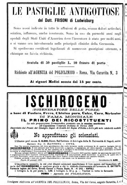 Supplemento al policlinico periodico di medicina, chirurgia ed igiene