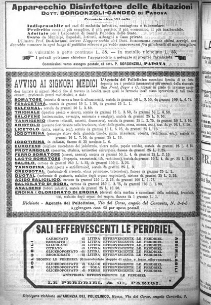 Supplemento al policlinico periodico di medicina, chirurgia ed igiene