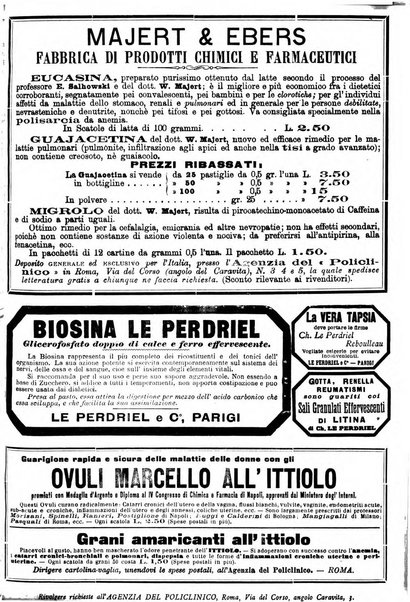 Supplemento al policlinico periodico di medicina, chirurgia ed igiene