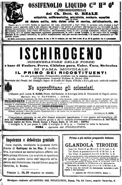 Supplemento al policlinico periodico di medicina, chirurgia ed igiene