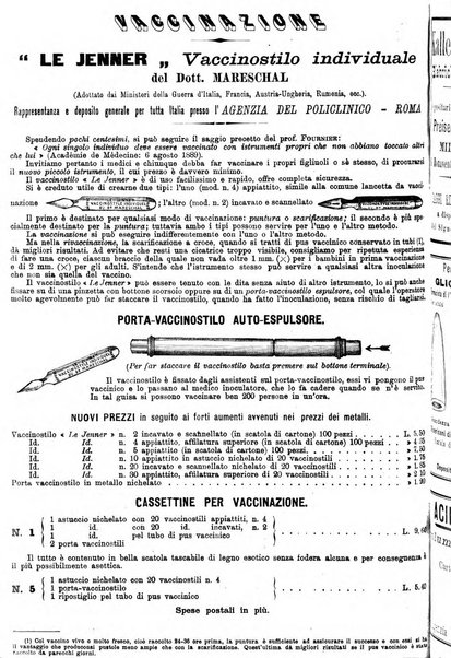 Supplemento al policlinico periodico di medicina, chirurgia ed igiene