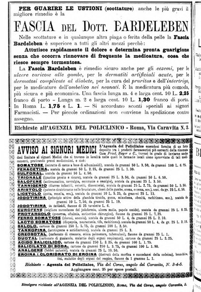 Supplemento al policlinico periodico di medicina, chirurgia ed igiene