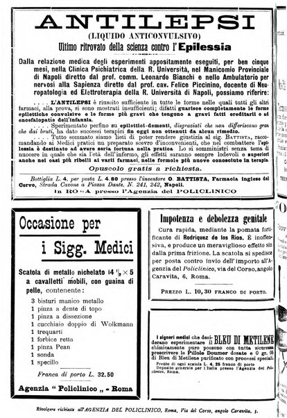 Supplemento al policlinico periodico di medicina, chirurgia ed igiene