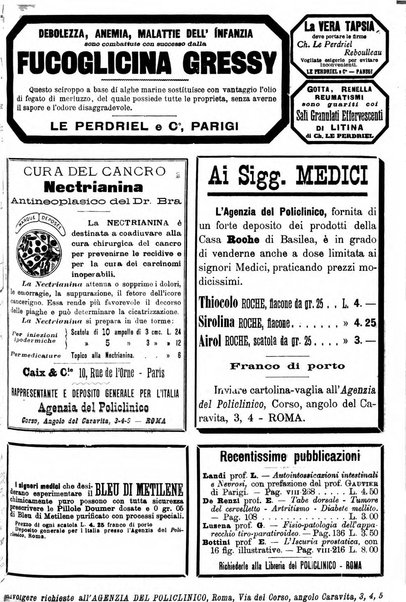 Supplemento al policlinico periodico di medicina, chirurgia ed igiene