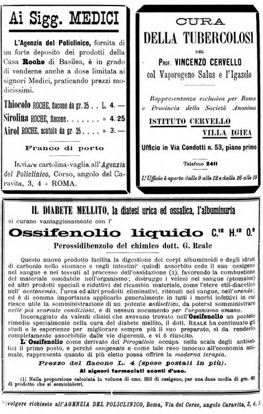 Supplemento al policlinico periodico di medicina, chirurgia ed igiene