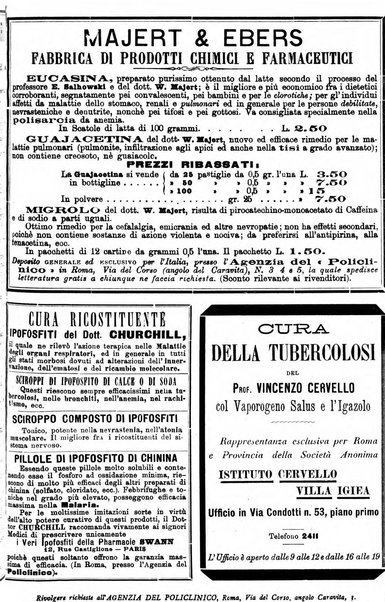 Supplemento al policlinico periodico di medicina, chirurgia ed igiene