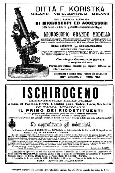 Supplemento al policlinico periodico di medicina, chirurgia ed igiene