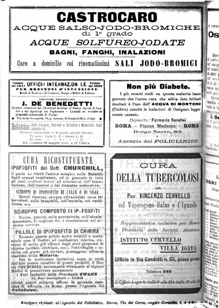 Supplemento al policlinico periodico di medicina, chirurgia ed igiene