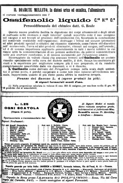 Supplemento al policlinico periodico di medicina, chirurgia ed igiene