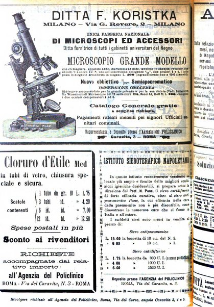 Supplemento al policlinico periodico di medicina, chirurgia ed igiene