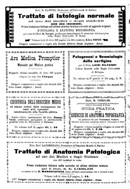 Supplemento al policlinico periodico di medicina, chirurgia ed igiene