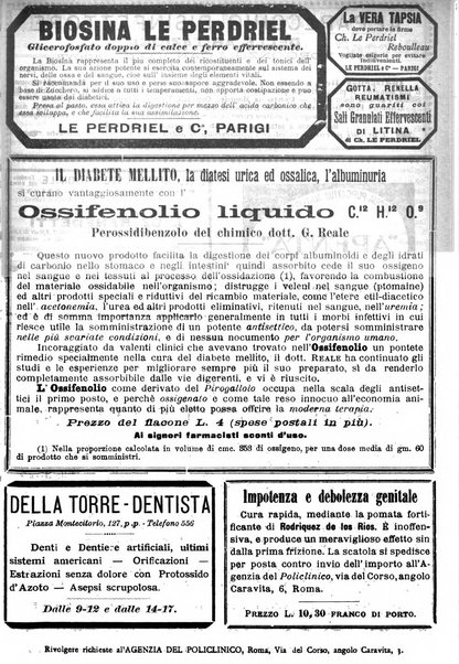 Supplemento al policlinico periodico di medicina, chirurgia ed igiene