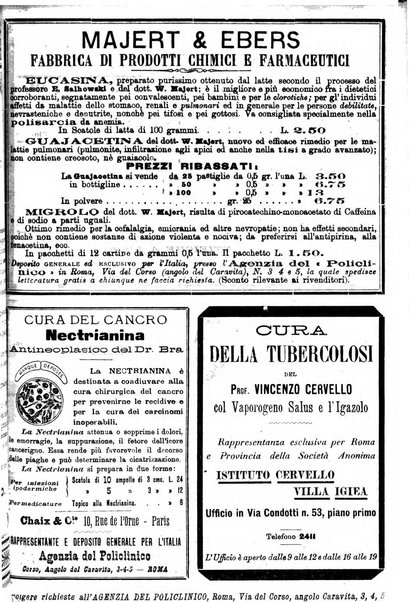 Supplemento al policlinico periodico di medicina, chirurgia ed igiene