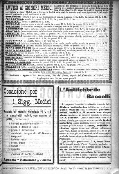 Supplemento al policlinico periodico di medicina, chirurgia ed igiene