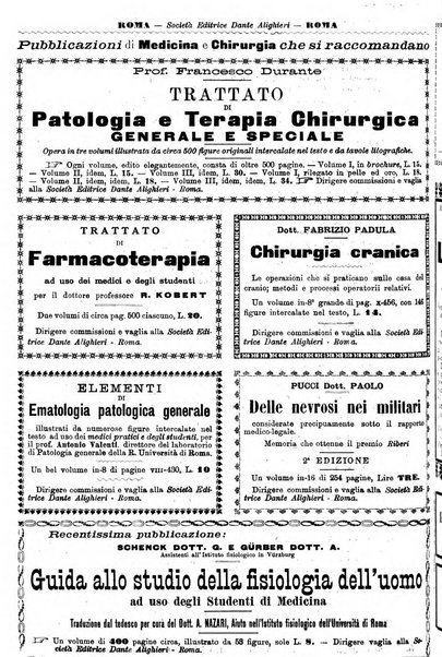 Supplemento al policlinico periodico di medicina, chirurgia ed igiene