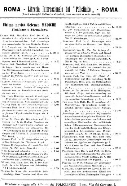 Supplemento al policlinico periodico di medicina, chirurgia ed igiene