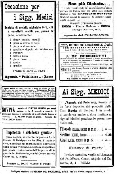 Supplemento al policlinico periodico di medicina, chirurgia ed igiene