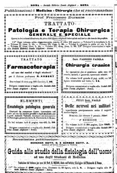 Supplemento al policlinico periodico di medicina, chirurgia ed igiene