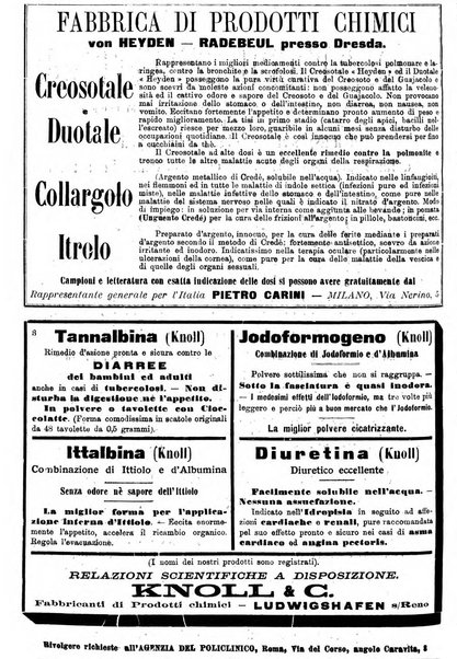 Supplemento al policlinico periodico di medicina, chirurgia ed igiene