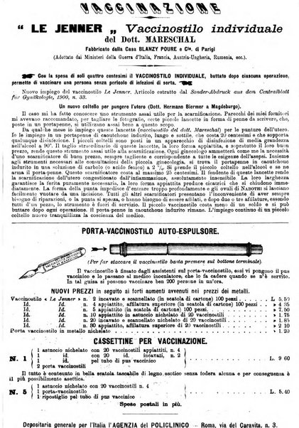 Supplemento al policlinico periodico di medicina, chirurgia ed igiene