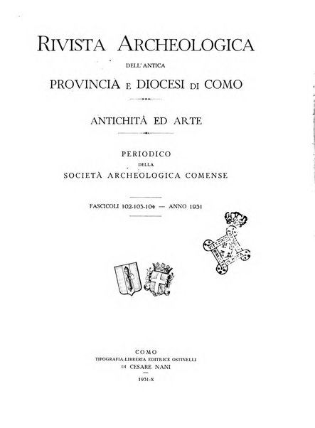 Rivista archeologica dell'antica provincia e diocesi di Como antichità ed arte