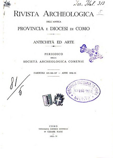 Rivista archeologica dell'antica provincia e diocesi di Como antichità ed arte