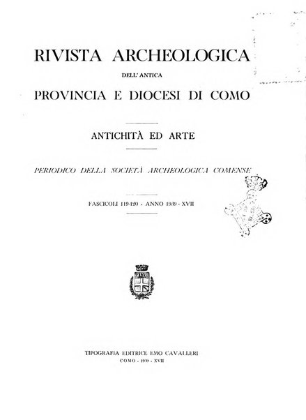 Rivista archeologica dell'antica provincia e diocesi di Como antichità ed arte