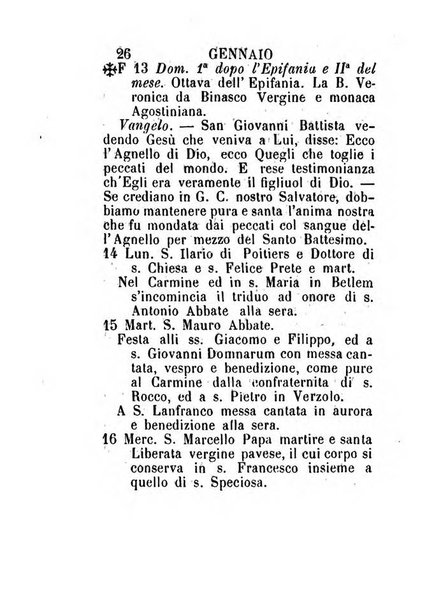 Almanacco sacro pavese