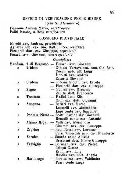 Annuario della citta e provincia di Bergamo