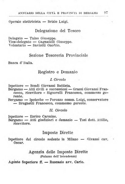 Annuario della citta e provincia di Bergamo