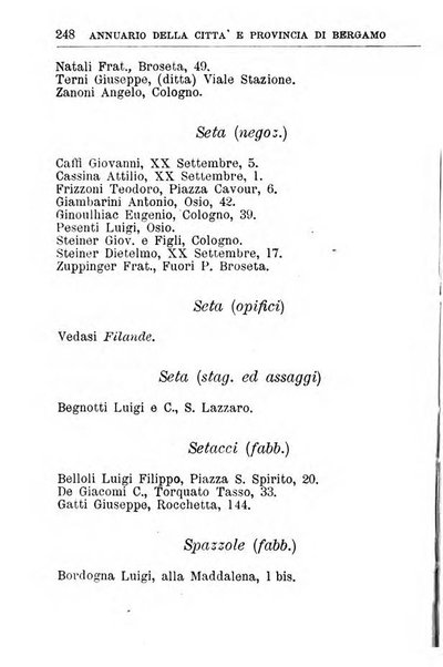 Annuario della citta e provincia di Bergamo