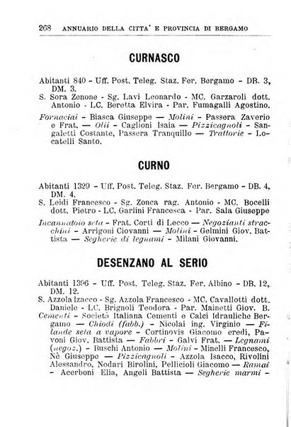 Annuario della citta e provincia di Bergamo