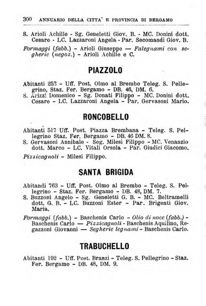Annuario della citta e provincia di Bergamo