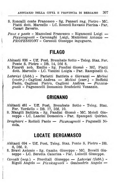 Annuario della citta e provincia di Bergamo