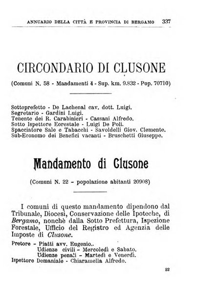 Annuario della citta e provincia di Bergamo