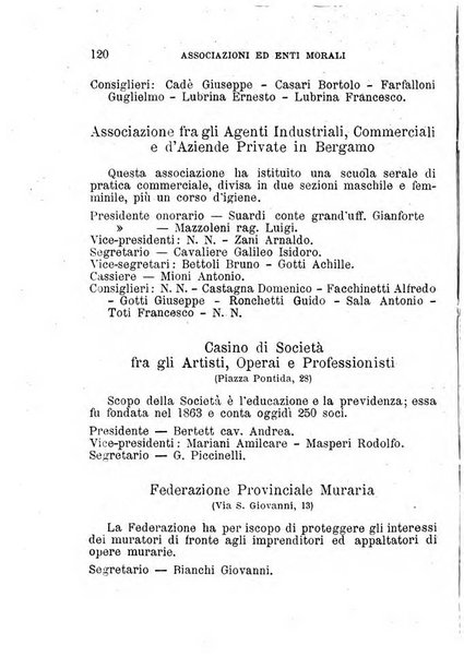 Annuario della citta e provincia di Bergamo