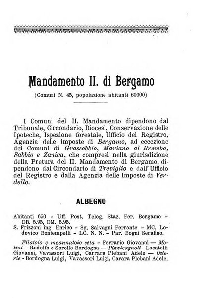 Annuario della citta e provincia di Bergamo