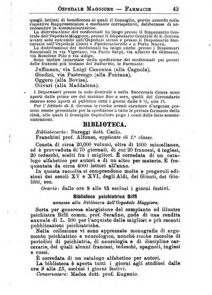 Milano sanitaria elenco generale dei sanitari esercenti in Milano e provincia