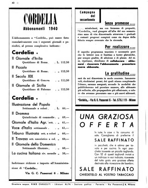 Cordelia rivista mensile della donna italiana