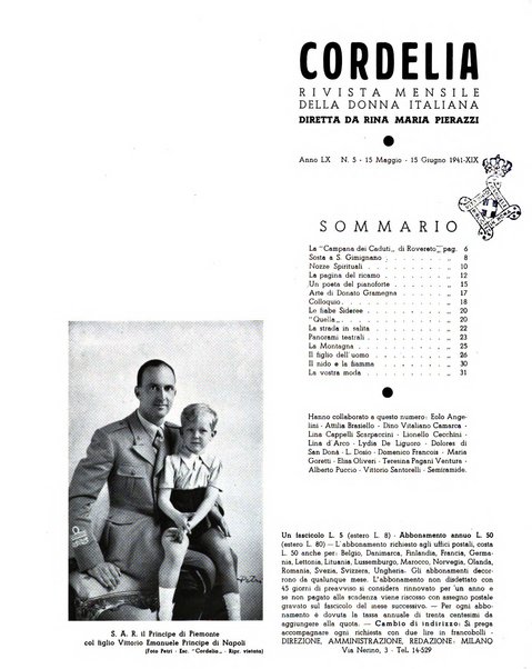 Cordelia rivista mensile della donna italiana