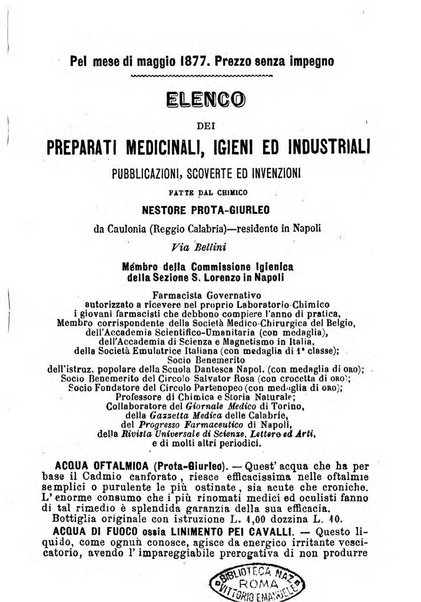 Il farmacista italiano ed il medico pratico rivista mensile di scoverte chimico farmaceutiche e mediche ...