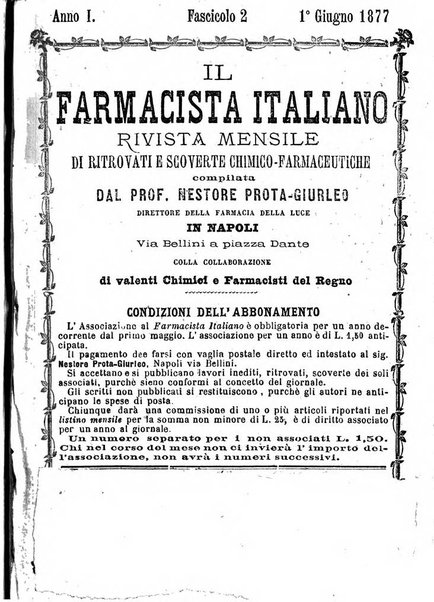 Il farmacista italiano ed il medico pratico rivista mensile di scoverte chimico farmaceutiche e mediche ...