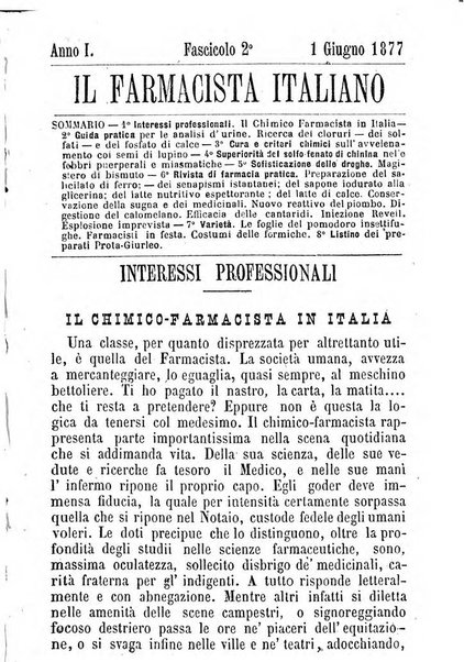 Il farmacista italiano ed il medico pratico rivista mensile di scoverte chimico farmaceutiche e mediche ...