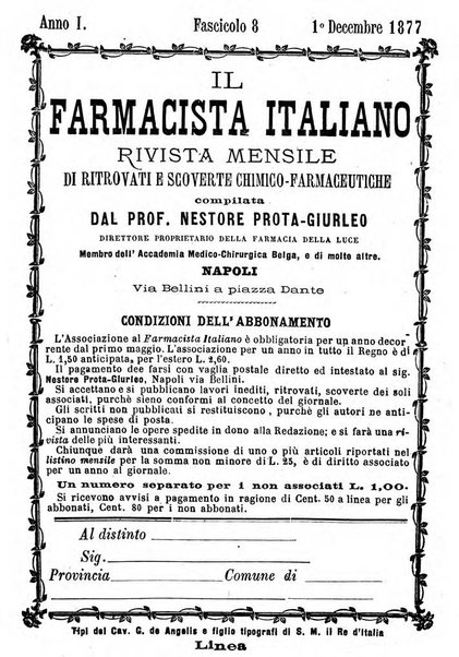 Il farmacista italiano ed il medico pratico rivista mensile di scoverte chimico farmaceutiche e mediche ...