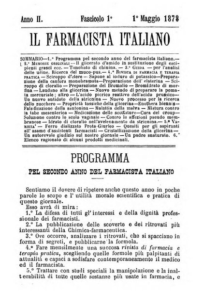 Il farmacista italiano ed il medico pratico rivista mensile di scoverte chimico farmaceutiche e mediche ...